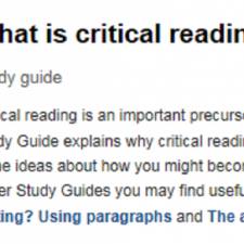 Image of What is critical reading webpage from University of Leicester
